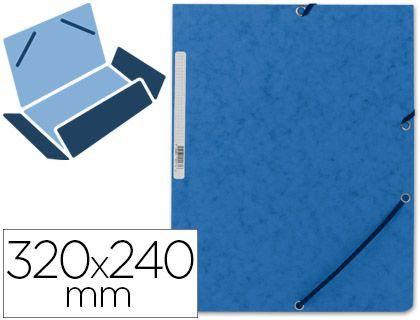 Carpeta Q-Connect Gomas Kf02167 Carton Simil-Prespan Solapas 320X243 mm Azul