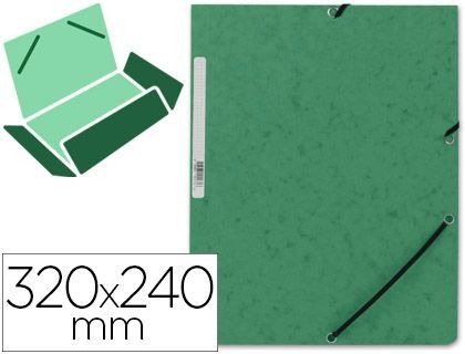 Carpeta Q-Connect Gomas Kf02168 Carton Simil-Prespan Solapas 320X243 mm Verde
