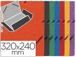 Carpeta Q-Connect Gomas Kf02174 Carton Simil-Prespan Solapas 320X243 mm Surtidas Roja-Amarilla-Azul-Verde-Naran