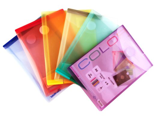 Carpeta tarifold dossier broche din a6 vertical polipropileno 200 mc serigrafiado cierre de velcro