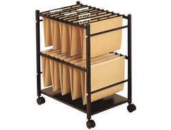 Carrito para Carpetas Colgantes Q-Connect Negro con Ruedas para Carpetas Tamaño Folio Carro Fijo