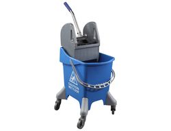 Carro de limpieza con bastidor y escurridor con 4 ruedas 30 l azul 440x330x460 mm