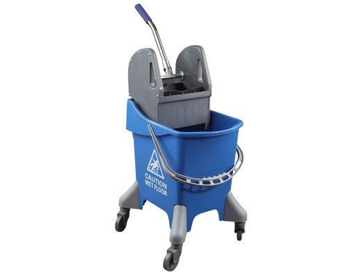 Carro de limpieza con bastidor y escurridor con 4 ruedas 30 l azul 440x330x460 mm