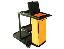 Carro de Limpieza Q-Connect de Polipropileno con Ruedas 58X24X96 Cms