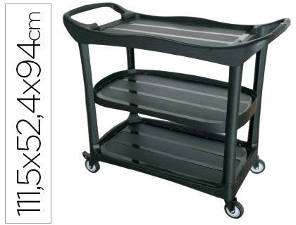 Carro de Servicio Multifuncional Q-Connect 3 Estantes Pl Stico 1115X524X940