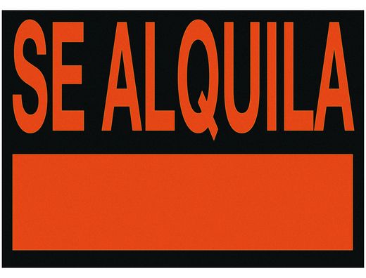 Cartel Plastico "Se Alquila" Rojo Fluorescente -500X234 Mm