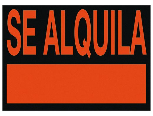 Cartel Plastico "Se Alquila" Rojo Fluorescente 700X500 Mm
