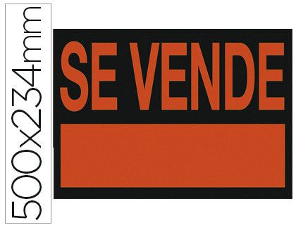 Cartel Plastico "Se Vende" Rojo Fluorescente -500X234 Mm
