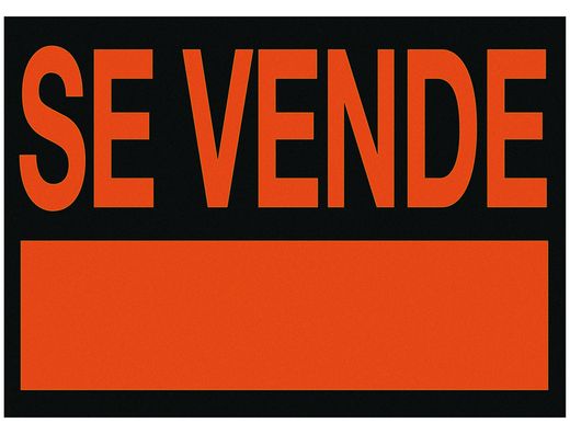 Cartel Plastico "Se Vende" Rojo Fluorescente -500X234 Mm