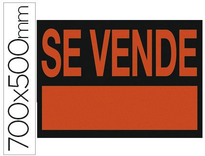 Cartel Plastico "Se Vende" Rojo Fluorescente 700X500 Mm