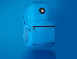 Cartera antartik mochila con asa y bolsillo frontal concremallera color azul 320x140x430 mm