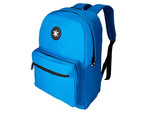 Cartera antartik mochila con asa y bolsillo frontal concremallera color azul 320x140x430 mm