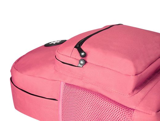Cartera antartik mochila con asa y bolsillo frontal concremallera color coral 320x140x430 mm