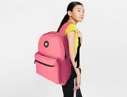 Cartera antartik mochila con asa y bolsillo frontal concremallera color coral 320x140x430 mm
