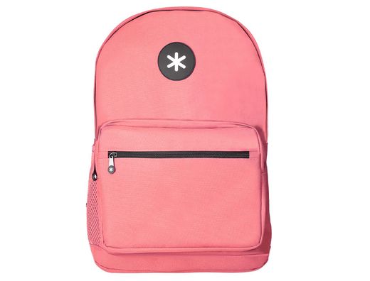 Cartera antartik mochila con asa y bolsillo frontal concremallera color coral 320x140x430 mm