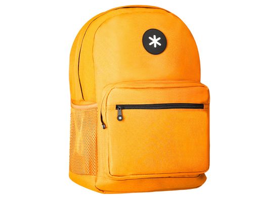 Cartera antartik mochila con asa y bolsillo frontal concremallera color mostaza 320x140x430 mm