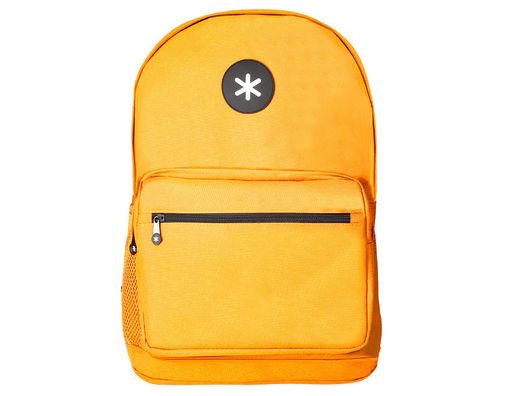 Cartera antartik mochila con asa y bolsillo frontal concremallera color mostaza 320x140x430 mm