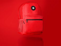 Cartera antartik mochila con asa y bolsillo frontal concremallera color rojo 320x140x430 mm