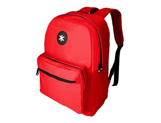 Cartera antartik mochila con asa y bolsillo frontal concremallera color rojo 320x140x430 mm
