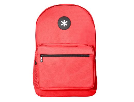 Cartera antartik mochila con asa y bolsillo frontal concremallera color rojo 320x140x430 mm
