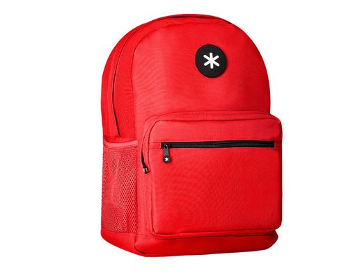 Cartera antartik mochila con asa y bolsillo frontal concremallera color rojo 320x140x430 mm