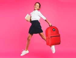 Cartera antartik mochila con asa y bolsillo frontal concremallera color rojo 320x140x430 mm