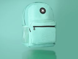 Cartera antartik mochila con asa y bolsillo frontal concremallera color verde menta 320x140x430 mm