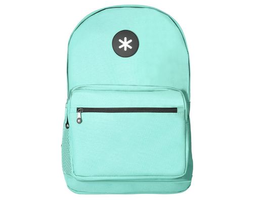 Cartera antartik mochila con asa y bolsillo frontal concremallera color verde menta 320x140x430 mm