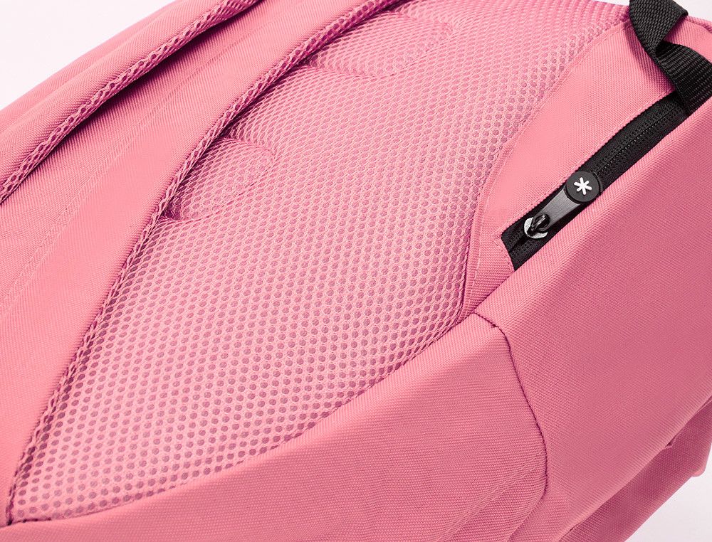 Cartera antartik mochila con asa y bolsillos con cremallera color coral 310x160x410 mm