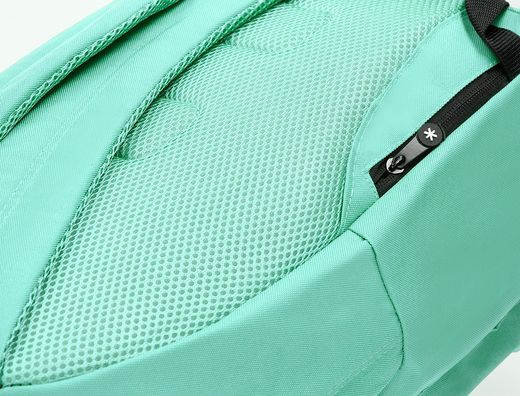 Cartera antartik mochila con asa y bolsillos con cremallera color verde menta 310x160x410 mm