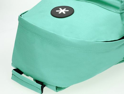 Cartera antartik mochila con asa y bolsillos con cremallera color verde menta 310x160x410 mm