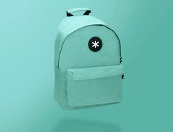 Cartera antartik mochila con asa y bolsillos con cremallera color verde menta 310x160x410 mm