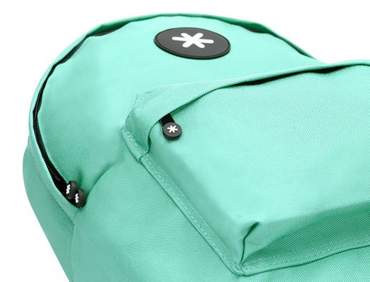 Cartera antartik mochila con asa y bolsillos con cremallera color verde menta 310x160x410 mm