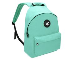 Cartera antartik mochila con asa y bolsillos con cremallera color verde menta 310x160x410 mm