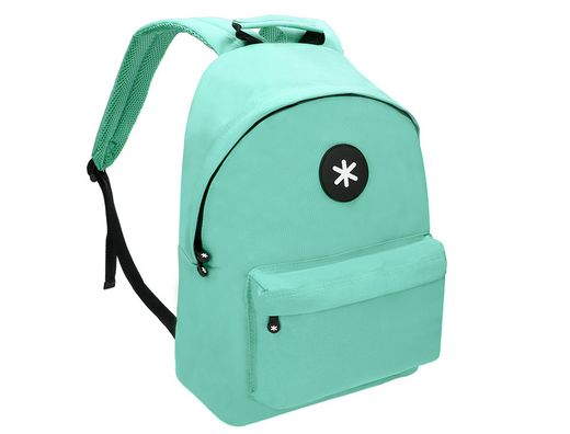Cartera antartik mochila con asa y bolsillos con cremallera color verde menta 310x160x410 mm