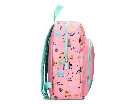 Cartera escolar liderpapel moc hila infantil safari diseño cebra rosa 330x100x250 mm