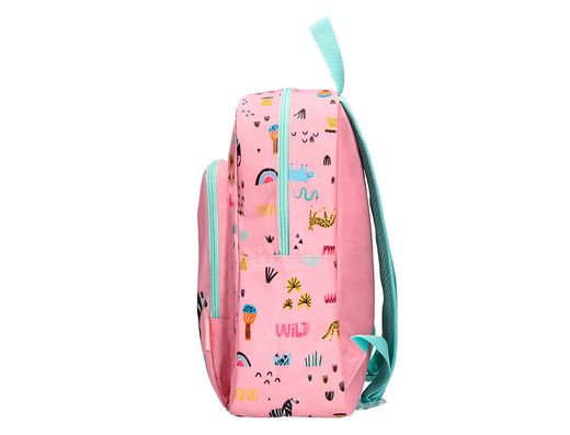 Cartera escolar liderpapel moc hila infantil safari diseño cebra rosa 330x100x250 mm