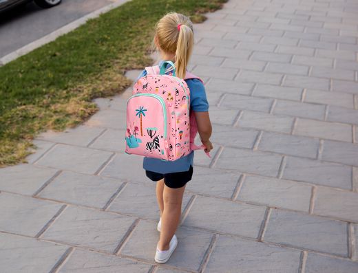 Cartera escolar liderpapel moc hila infantil safari diseño cebra rosa 330x100x250 mm