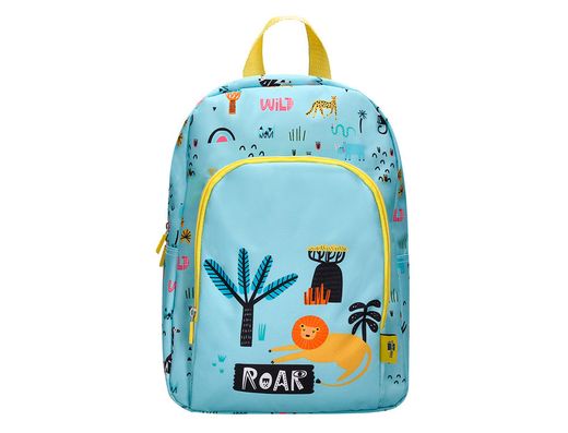 Cartera escolar liderpapel moc hila infantil safari diseño leon azul 330x100x250 mm