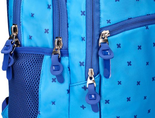 Cartera escolar liderpapel moc hila multibolsillo diseño azul 450x145x300 mm