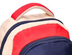 Cartera escolar liderpapel moc hila multibolsillo infantil azul marino rojo beige 350x110x270 mm