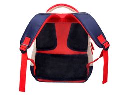 Cartera escolar liderpapel moc hila multibolsillo infantil azul marino rojo beige 350x110x270 mm