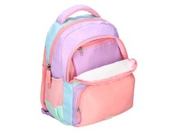 Cartera escolar liderpapel moc hila multibolsillo infantil azul rosa morado 350x110x270 mm