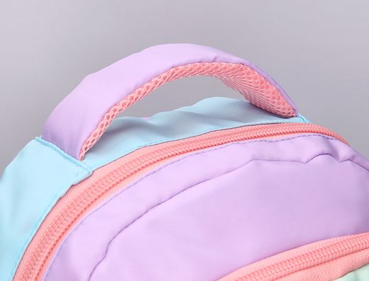 Cartera escolar liderpapel moc hila multibolsillo infantil azul rosa morado 350x110x270 mm