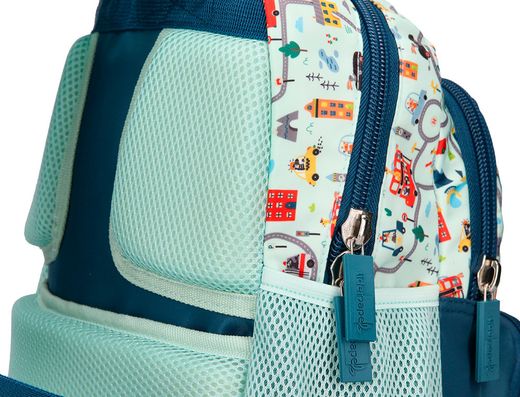 Cartera escolar liderpapel moc hila multibolsillo infantil cars azul 350x110x270 mm