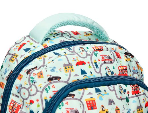 Cartera escolar liderpapel moc hila multibolsillo infantil cars azul 350x110x270 mm