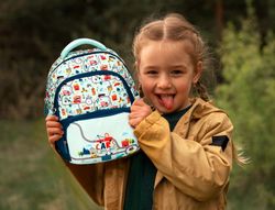 Cartera escolar liderpapel moc hila multibolsillo infantil cars azul 350x110x270 mm