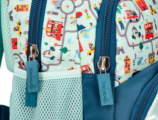 Cartera escolar liderpapel moc hila multibolsillo infantil cars azul 350x110x270 mm