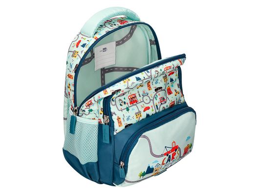 Cartera escolar liderpapel moc hila multibolsillo infantil cars azul 350x110x270 mm
