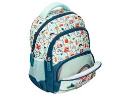 Cartera escolar liderpapel moc hila multibolsillo infantil cars azul 350x110x270 mm